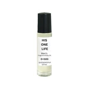 His One Life Men's Body Oil All Natural Aquatic Clean Citrus Woody Roll-On Scent